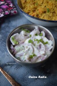 onion raita recipe, how to make onion raita | pyaaz ka raita