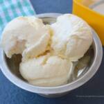 Scoop of 3 ingredient homemade vanilla ice cream