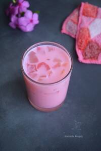 Ice Apple Rose Milk | Nungu Rose Milk Recipe | Palm Fruit Rose Milk
