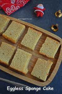 Eggless Vanilla Sponge Cake