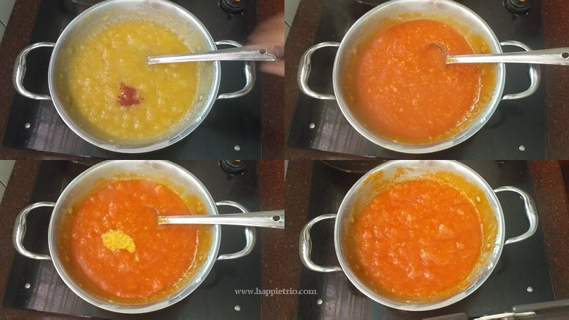 Step 5 - Add Food colour to the Moong Dal Halwa