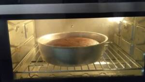 Step 13- Bake the cake in a preheated oven