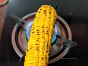 Step 2 - Char marks are seen on the corn