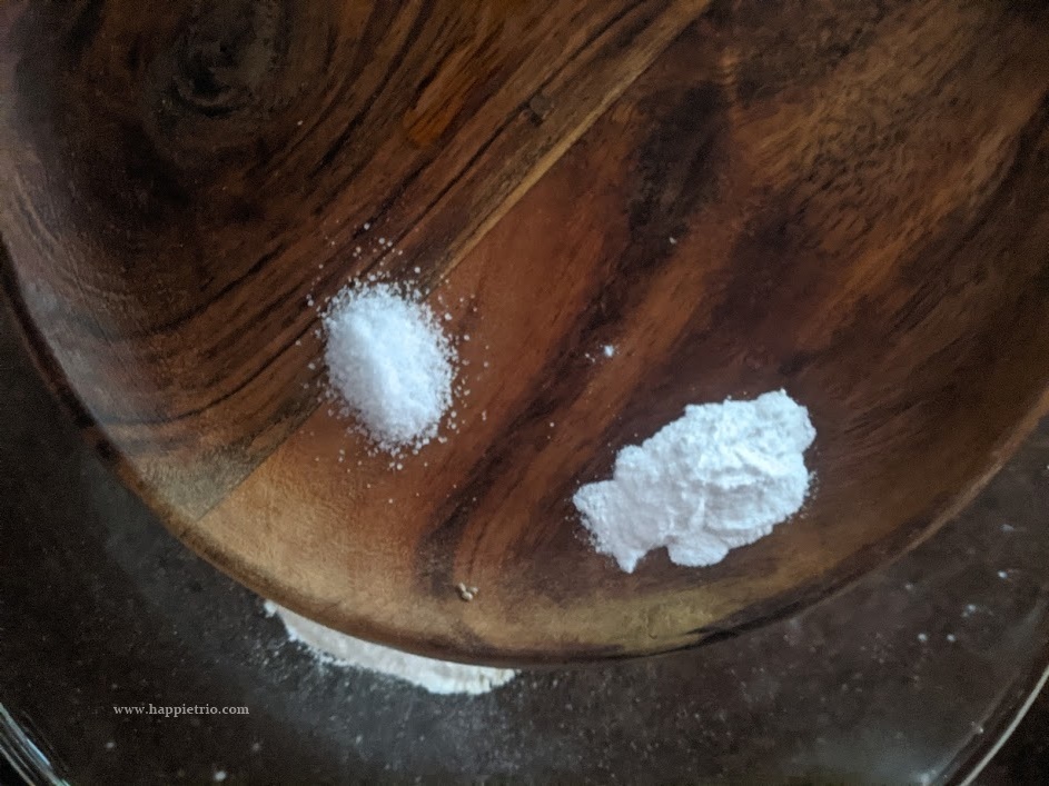 Along with this add in ½ tsp of Baking powder and ¼ tsp of Salt.