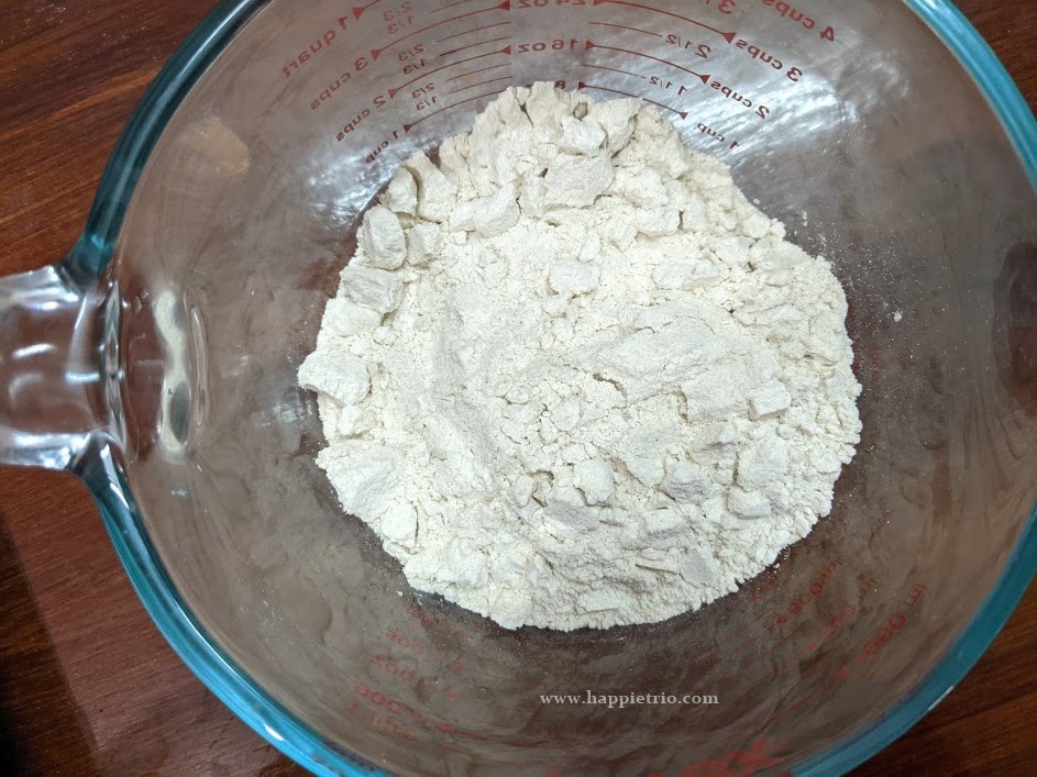 In a mixing bowl add in the Whole Wheat Flour.