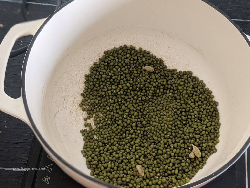 Roast green Lentils and Cardamom