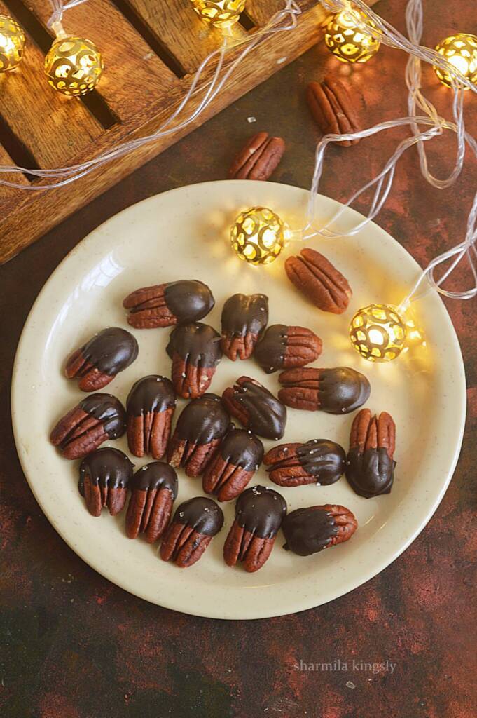 Chocolate dipped Pecans
