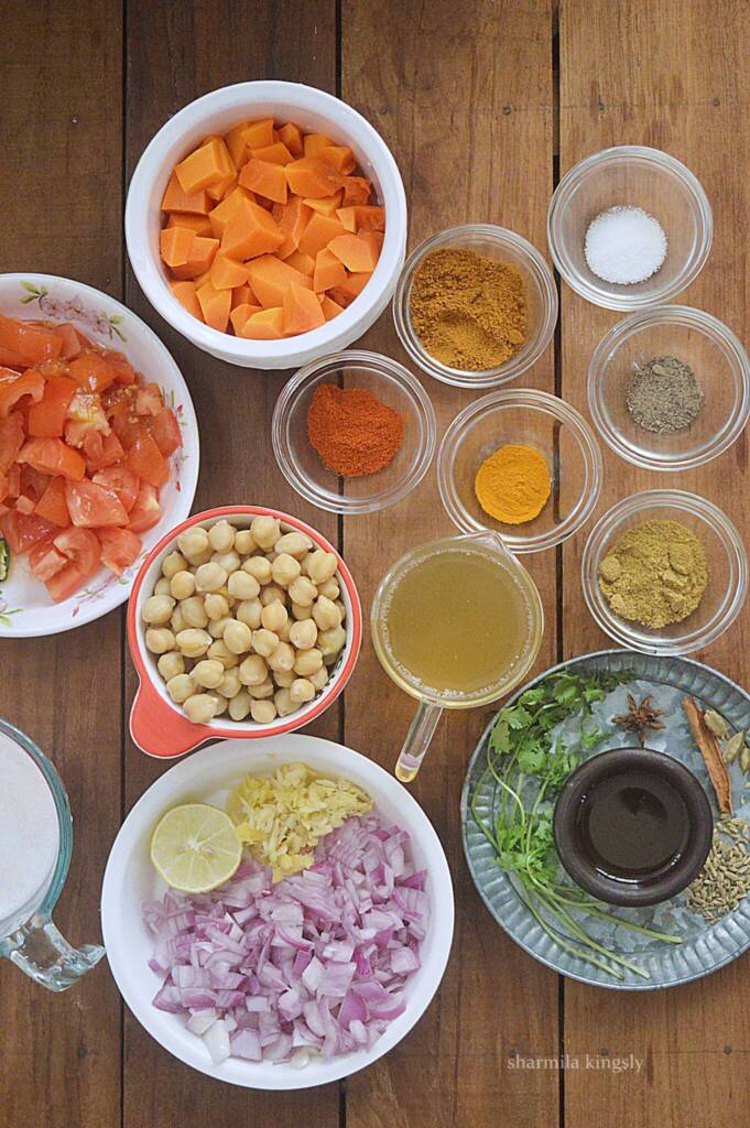 Butternut Squash and Chickpea Curry Ingredients