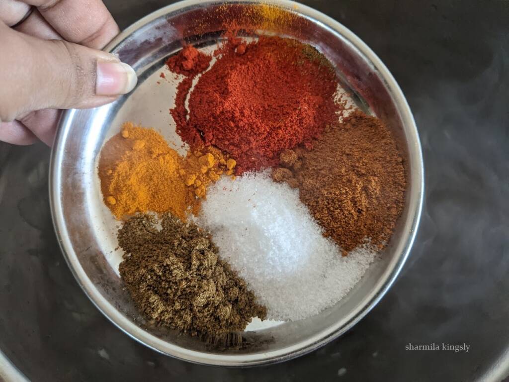 Add the spice powders