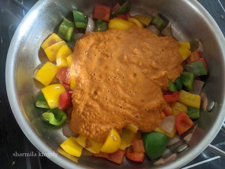 Capsicum Butter Masala ( Capsicum Curry ) - Cook with Sharmila