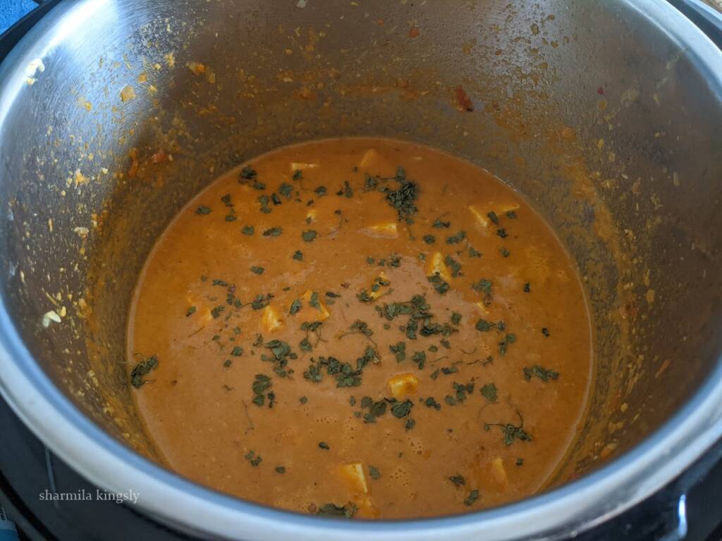 Paneer Butter Masala Instant Pot is now ready