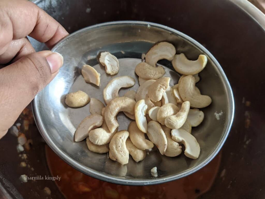 Add the cashew nuts and combine once and close the Instant Po