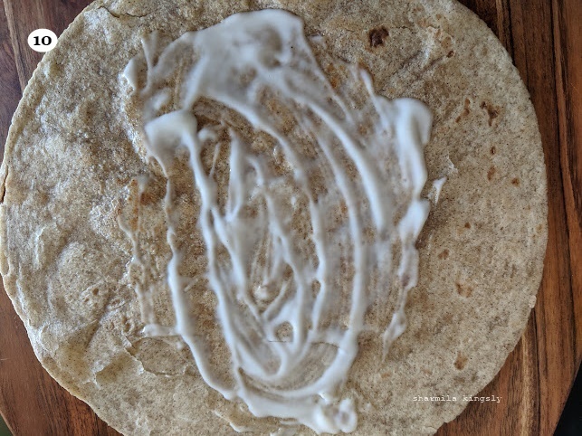 In a griddle heat the tortillas on both the sides for 20 secs. Or simply microwave them for about 10 secs.